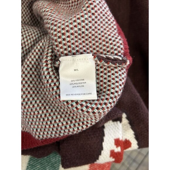 Steady Hands Bound Brown and Burgundy Spirit Sweater Size Medium/Large - Picture 6 of 7